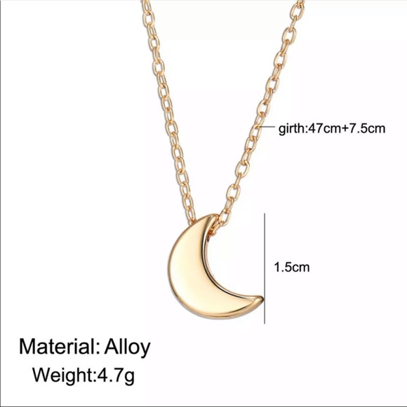 2/$10 NEW! Dainty Moon Necklace Pendant Cute Gold Simple Bohemian - Picture 6 of 6